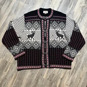 Vtg Talbots Fair Isle Cottagecore Nordic Wool Cardigan Preppy Old Money READ